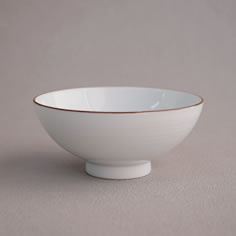 白山陶器・白磁千段のお茶碗